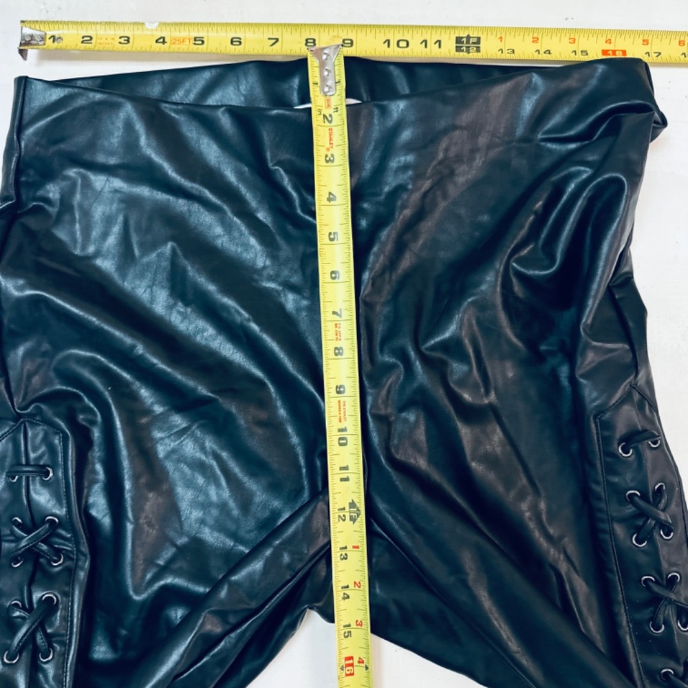 justfab Faux Leather Lace-Up Leggings size 1X new - Picture 8 of 11